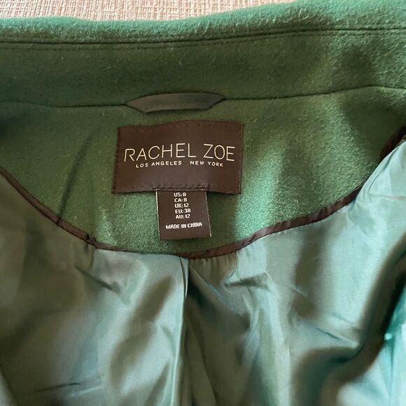 Green Rachel Zoe Wool Blend Coat, size 8 - Picture 3 of 10
